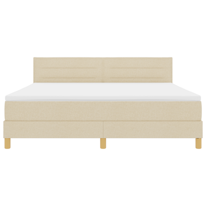 Boxspringbed met matras en LED stof crèmekleurig 180x200 cm