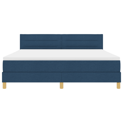 Boxspring Bed met Matras & LED Blauw 180x200 cm Stof
