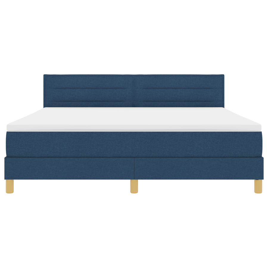 Boxspring Bed met Matras & LED Blauw 180x200 cm Stof