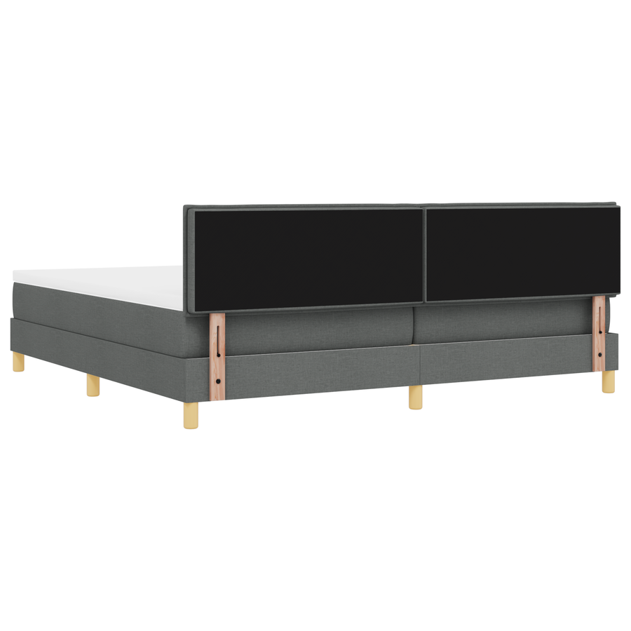 Boxspringbed met matras en LED stof donkergrijs 200x200 cm