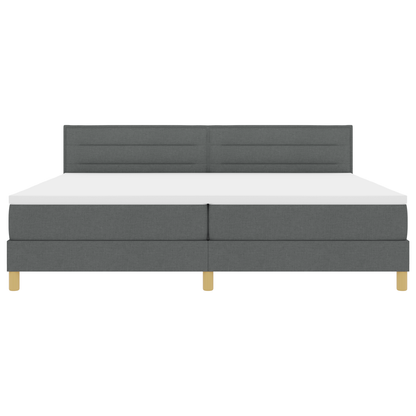 Boxspringbed met matras en LED stof donkergrijs 200x200 cm