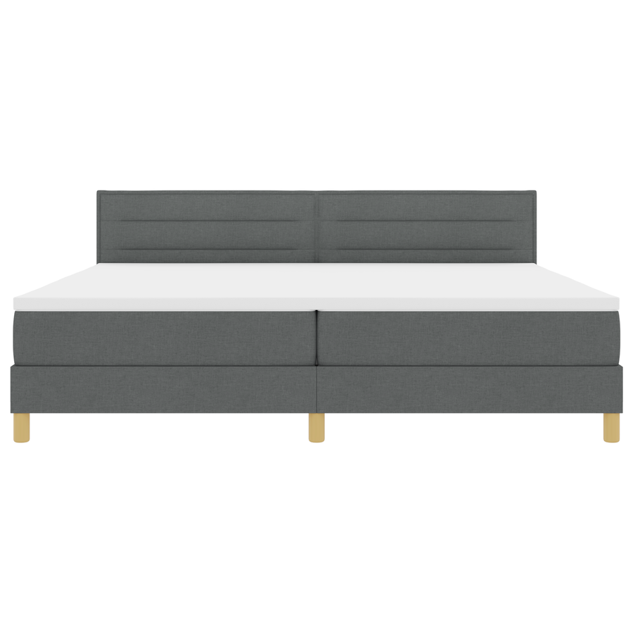 Boxspringbed met matras en LED stof donkergrijs 200x200 cm