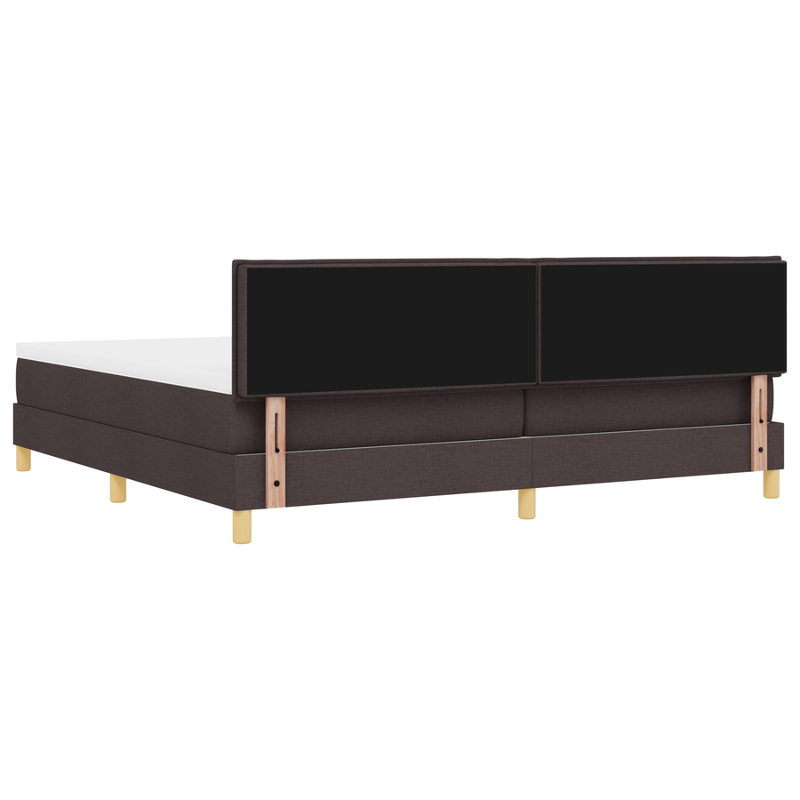 Boxspringbed met matras en LED stof donkerbruin 200x200 cm