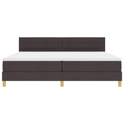 Boxspringbed met matras en LED stof donkerbruin 200x200 cm