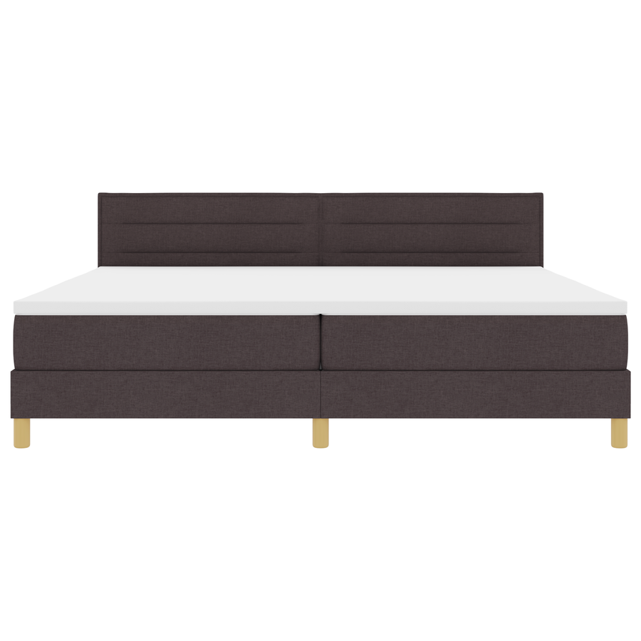 Boxspringbed met matras en LED stof donkerbruin 200x200 cm