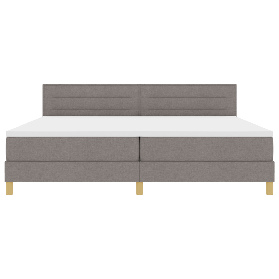Boxspringbed met matras en LED stof taupe 200x200 cm
