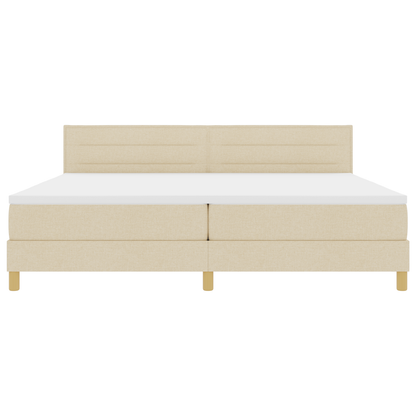 Boxspringbed met matras en LED stof crèmekleurig 200x200 cm