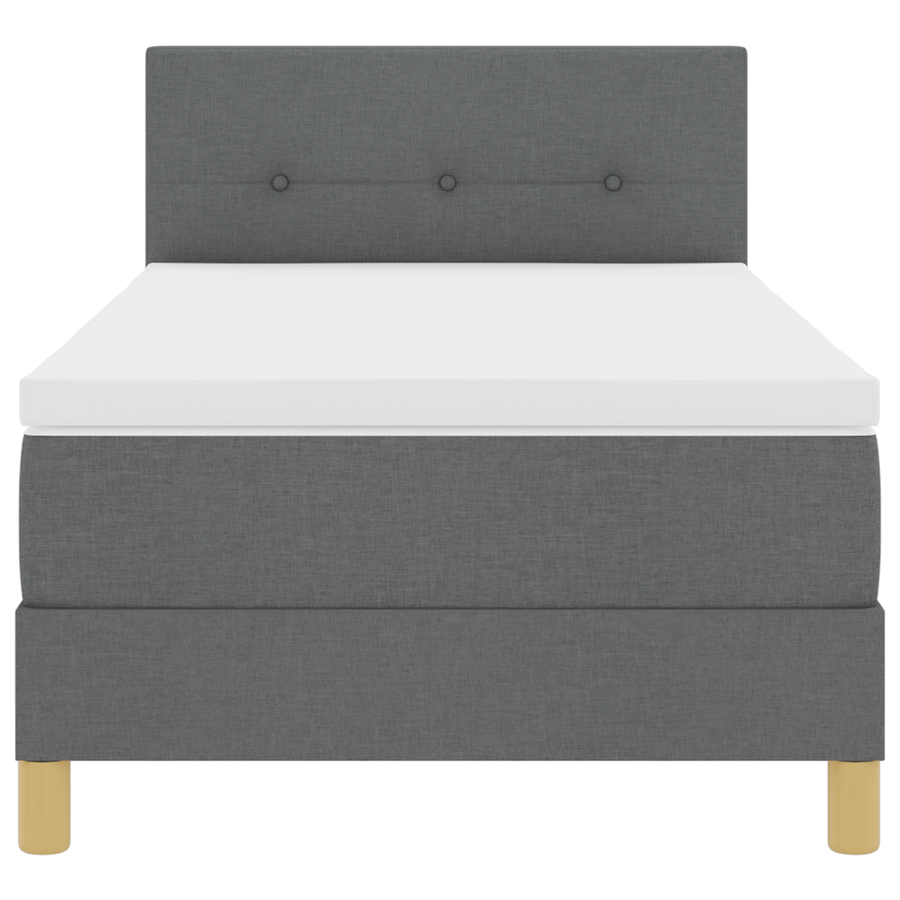 Boxspringbed met Matras & LED Donkergrijs 80x200 cm Stof