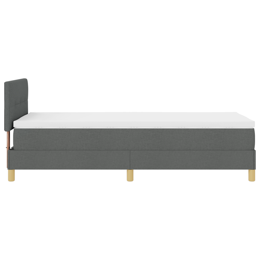Boxspringbed met Matras & LED Donkergrijs 80x200 cm Stof