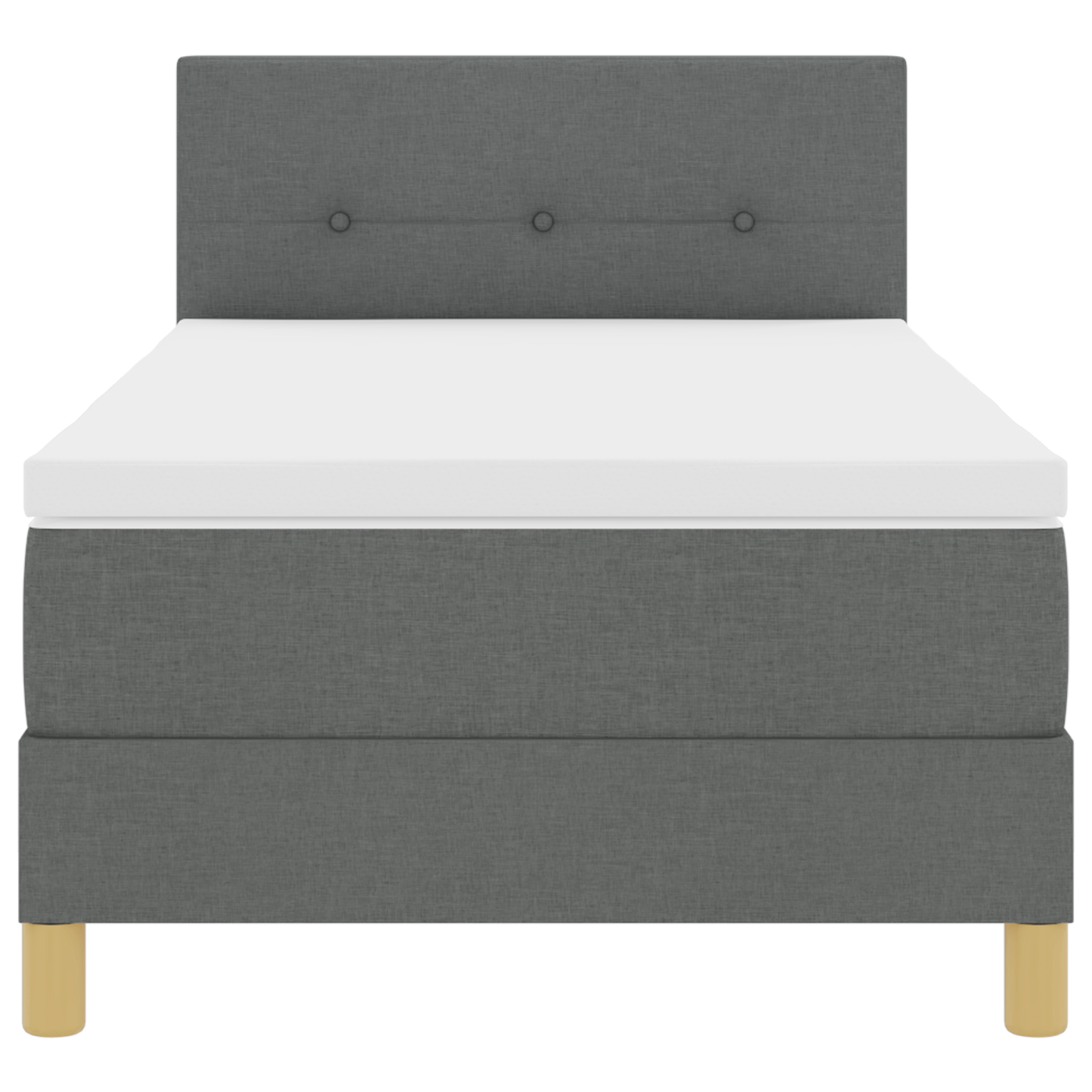 Box Spring Bed met Matras & LED Donkergrijs 90x190 cm Stof