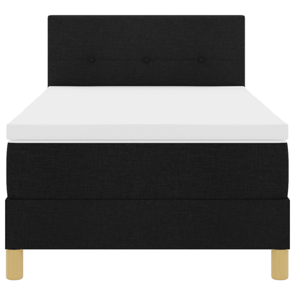 Boxspringbed met matras en LED stof zwart 90x190 cm
