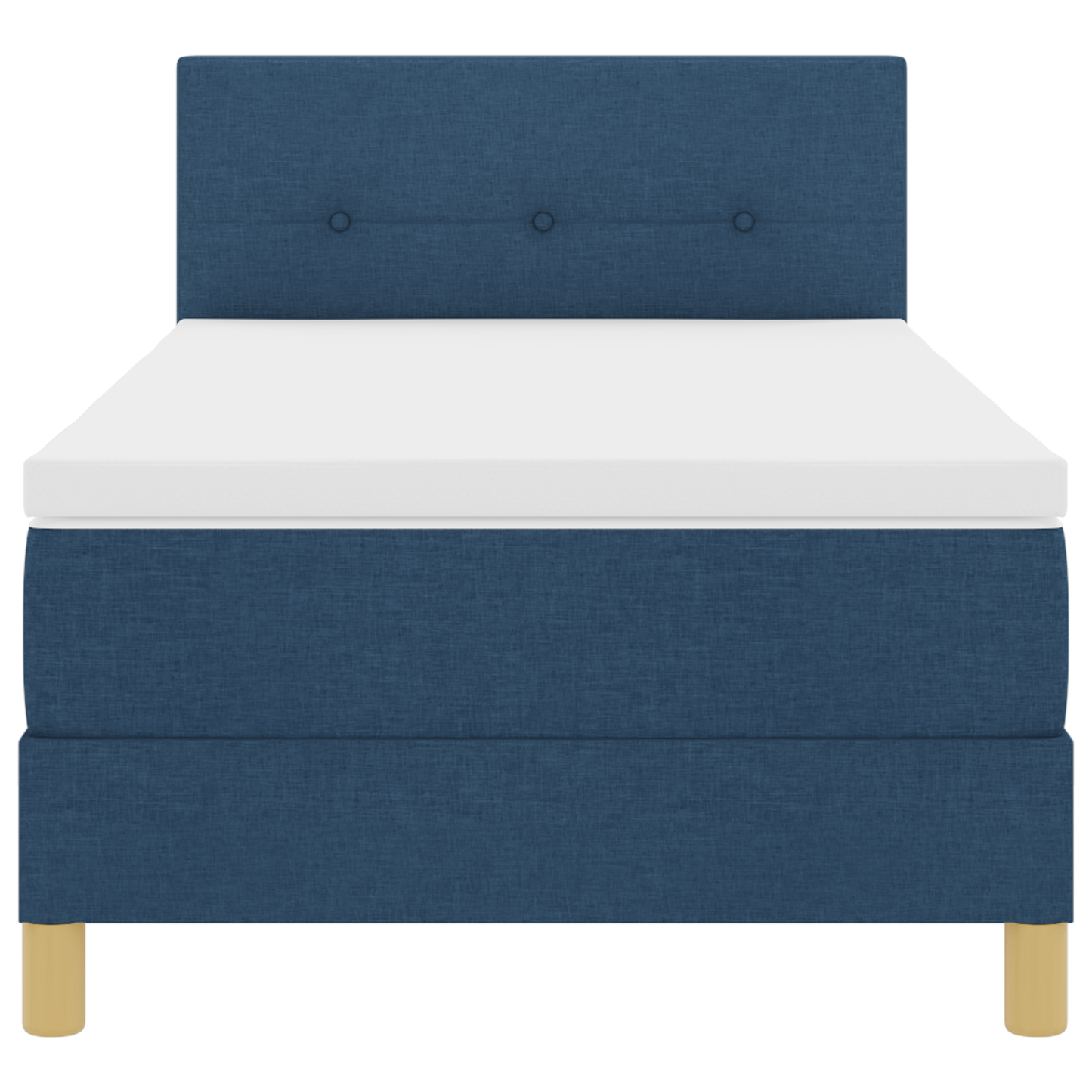Boxspringbed met matras en LED stof blauw 90x200 cm