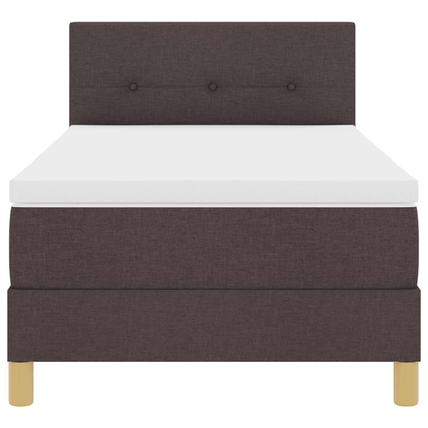 Boxspringbed met matras en LED stof donkerbruin 100x200 cm