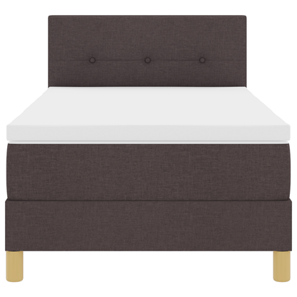 Boxspringbed met matras en LED stof donkerbruin 100x200 cm