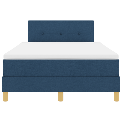 Boxspringbed met matras en LED stof blauw 120x200 cm