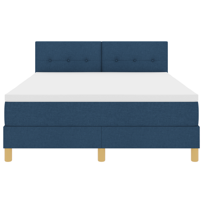 Boxspringbed met matras en LED stof blauw 140x190 cm