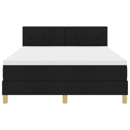 Boxspringbed met matras en LED stof zwart 140x200 cm
