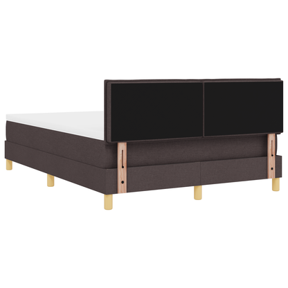 Boxspringbed met matras en LED stof donkerbruin 140x200 cm