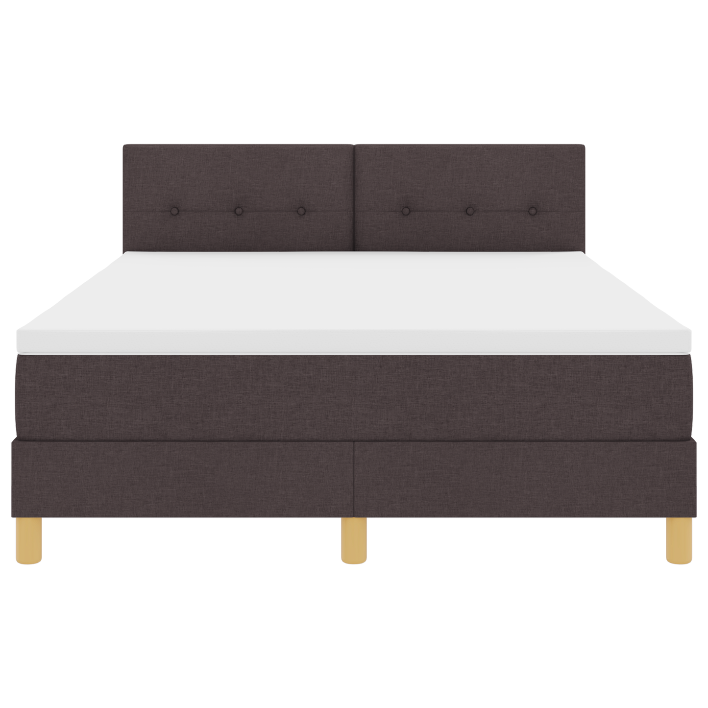 Boxspringbed met matras en LED stof donkerbruin 140x200 cm
