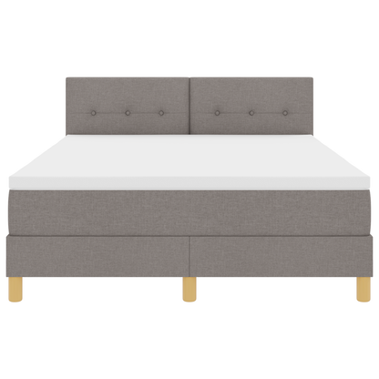 Boxspringbed met matras en LED stof taupe 140x200 cm