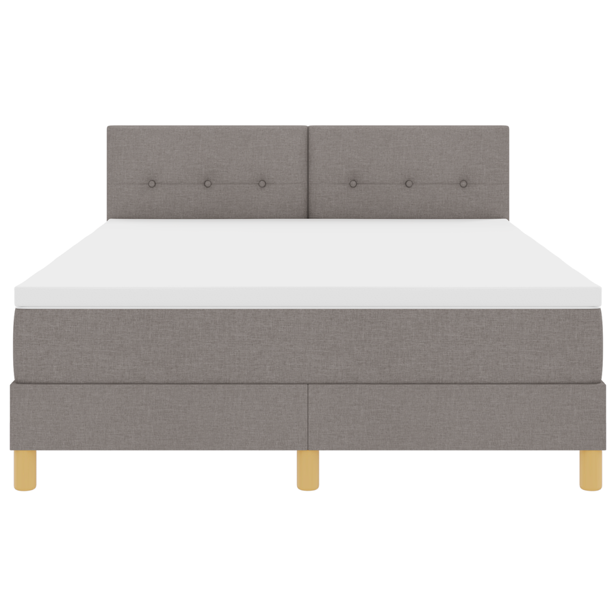 Boxspringbed met matras en LED stof taupe 140x200 cm