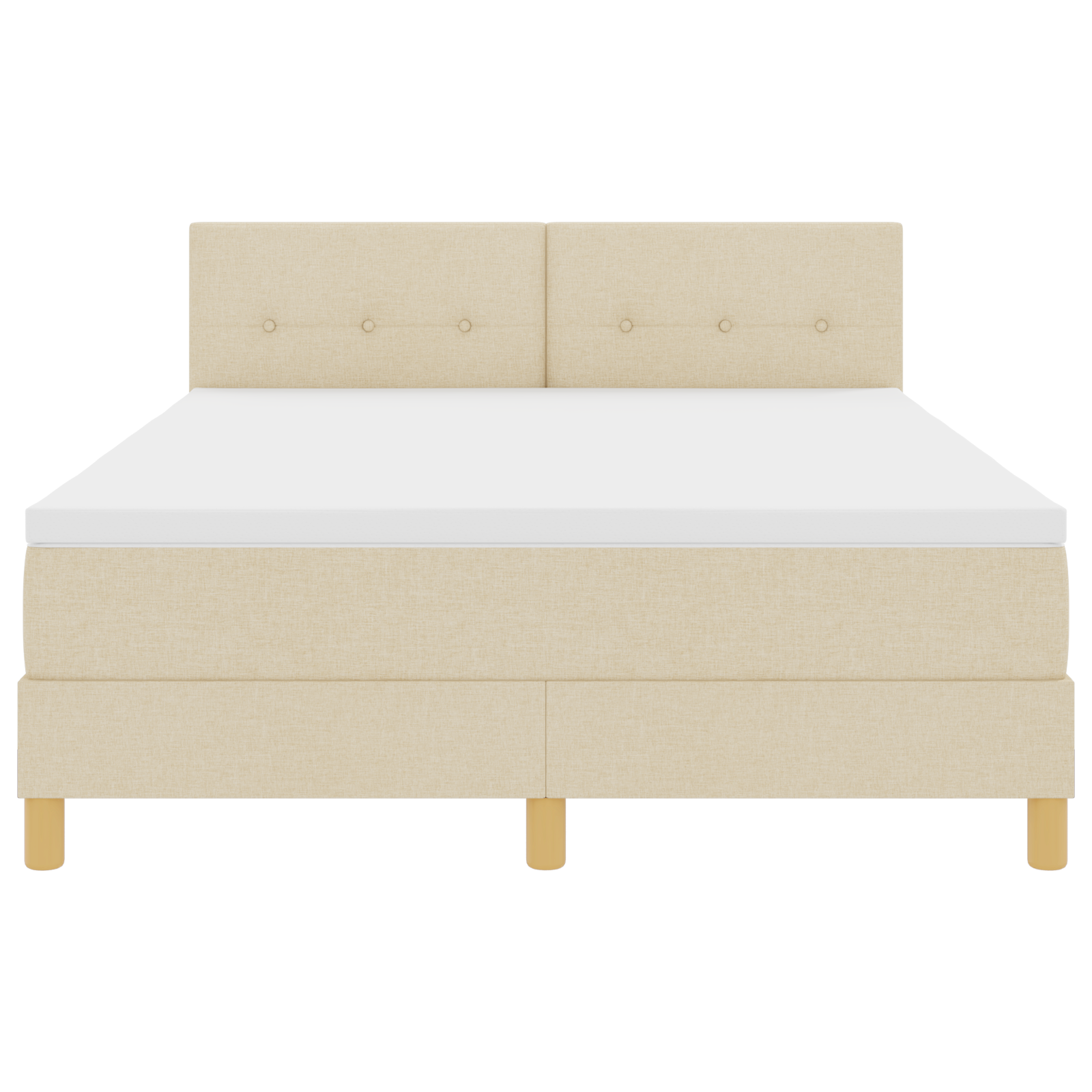 Boxspringbed met matras en LED stof crèmekleurig 140x200 cm