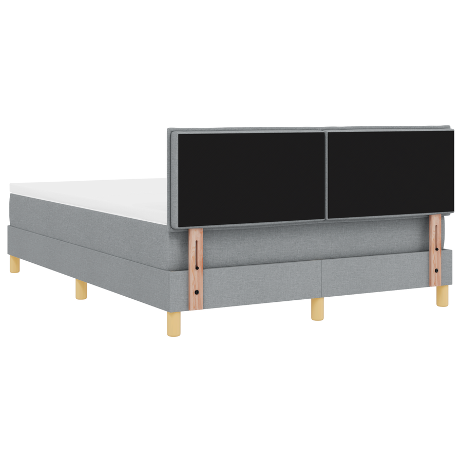 Boxspringbed met matras en LED stof lichtgrijs 160x200 cm