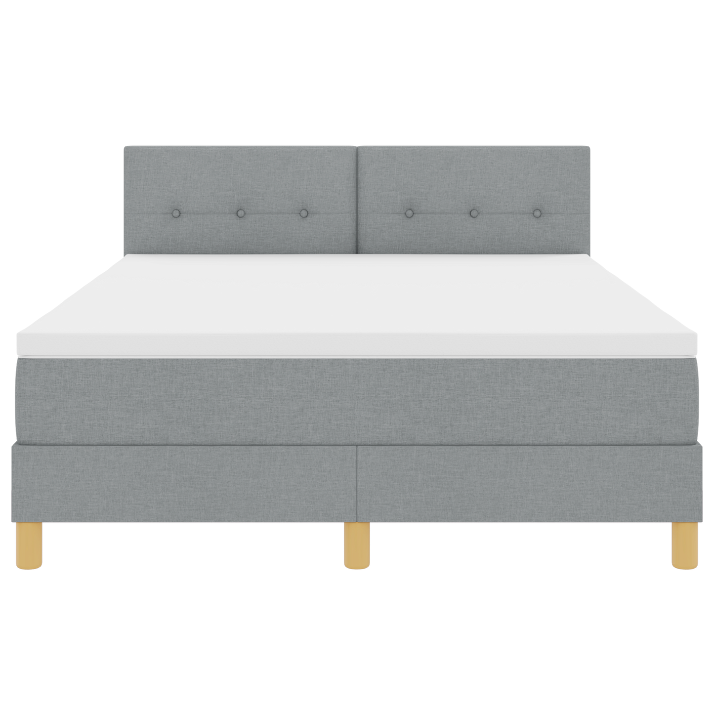 Boxspringbed met matras en LED stof lichtgrijs 160x200 cm