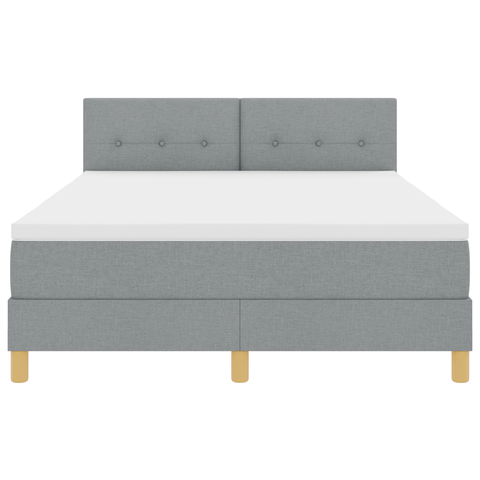 Boxspringbed met matras en LED stof lichtgrijs 160x200 cm