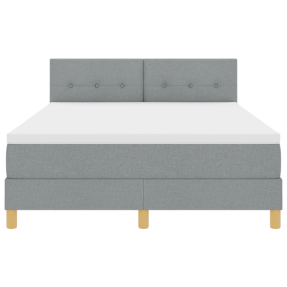 Boxspringbed met matras en LED stof lichtgrijs 160x200 cm