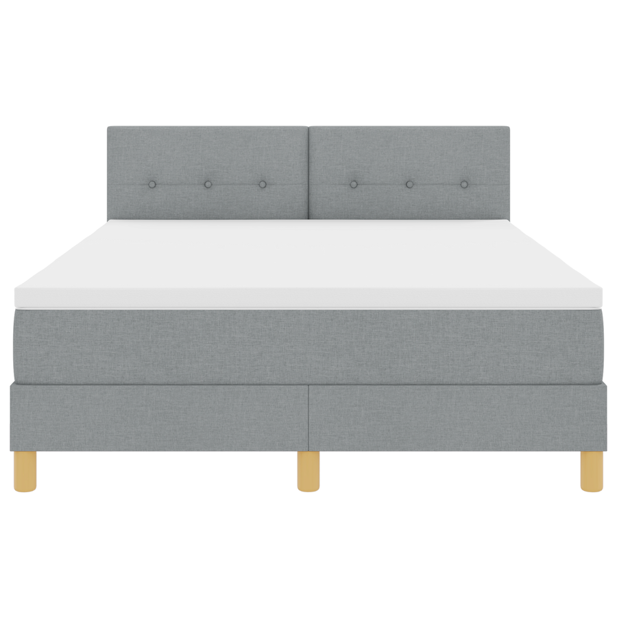 Boxspringbed met matras en LED stof lichtgrijs 160x200 cm