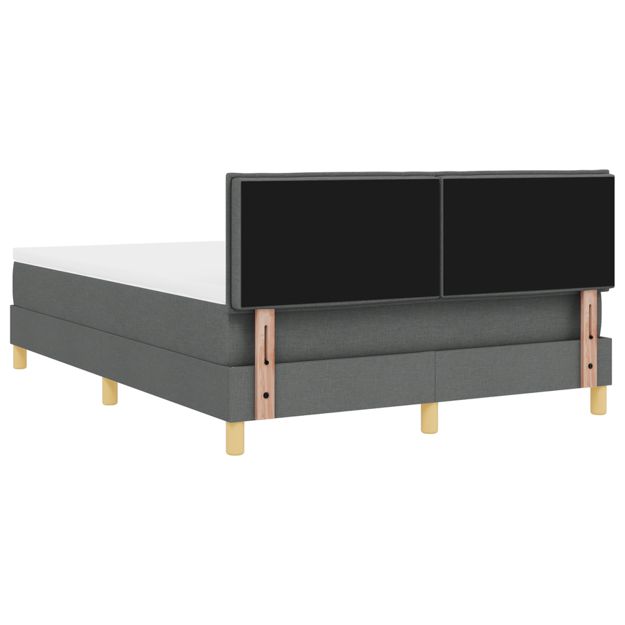Boxspringbed met matras en LED stof donkergrijs 160x200 cm