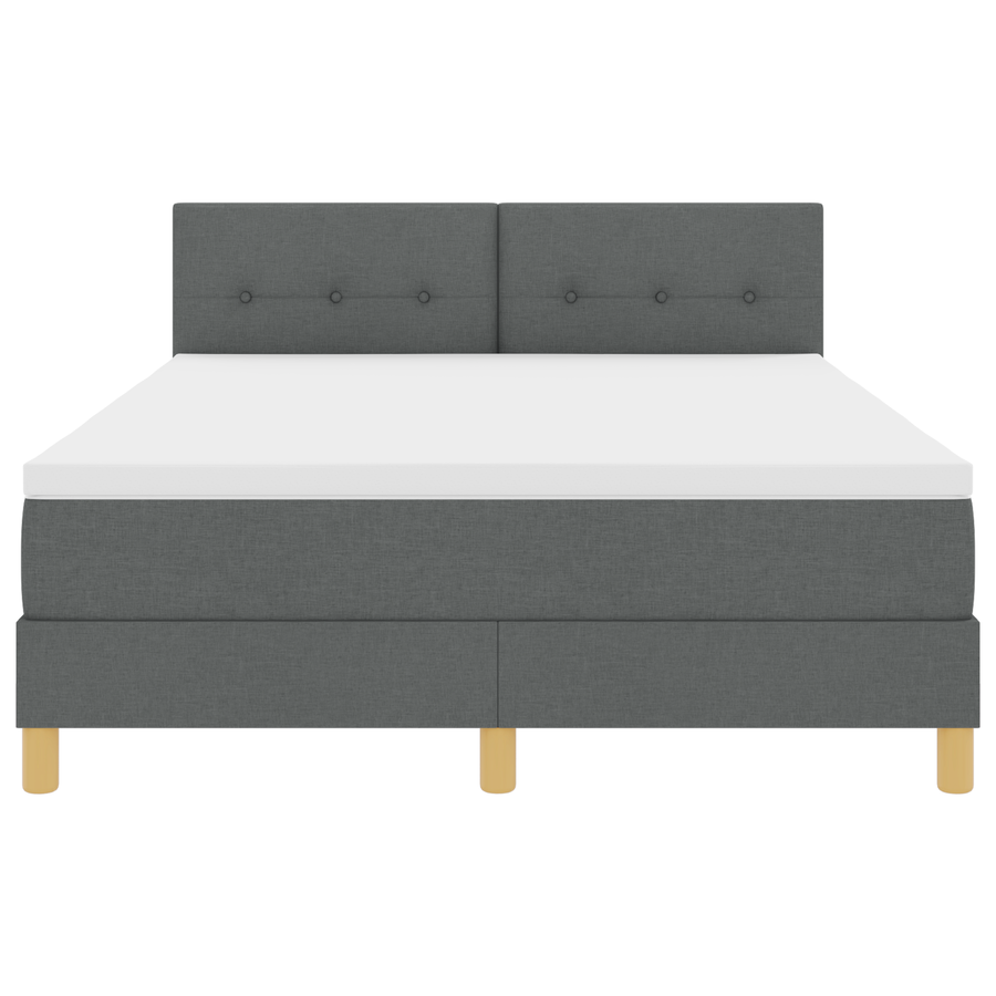 Boxspringbed met matras en LED stof donkergrijs 160x200 cm