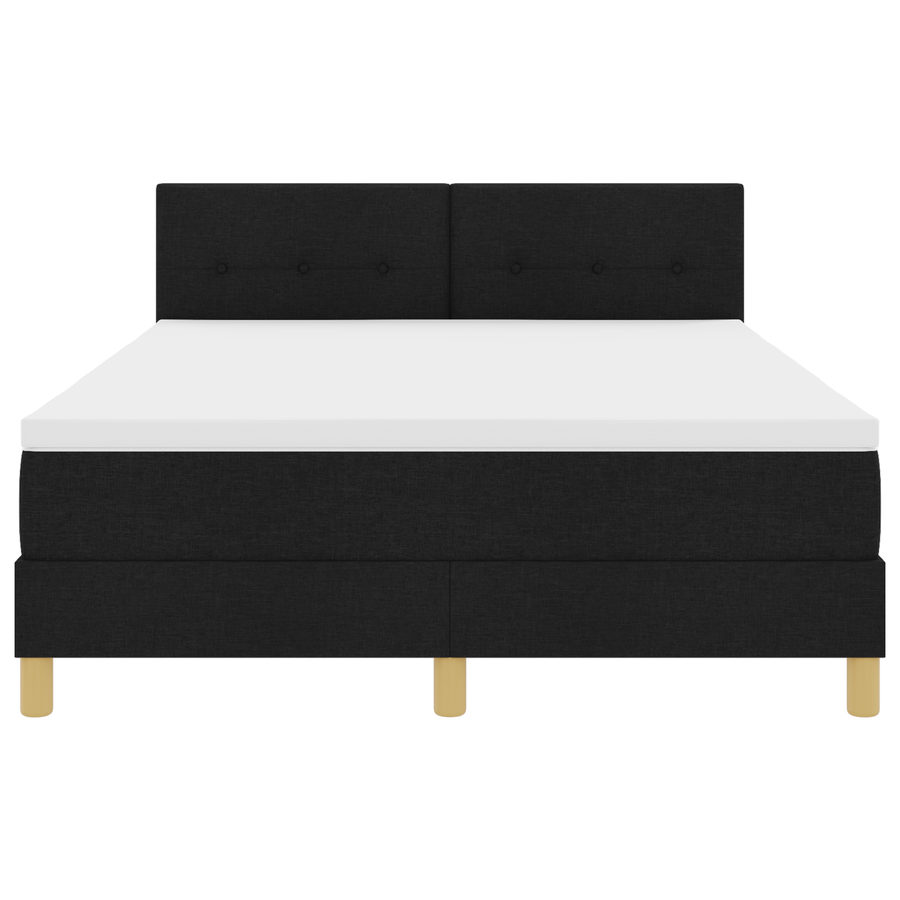 Boxspringbed met matras en LED stof zwart 160x200 cm