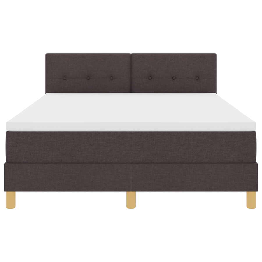 Boxspringbed met matras en LED stof donkerbruin 160x200 cm