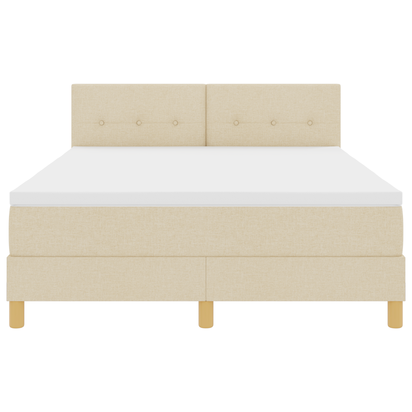 Boxspringbed met matras en LED stof crèmekleurig 160x200 cm