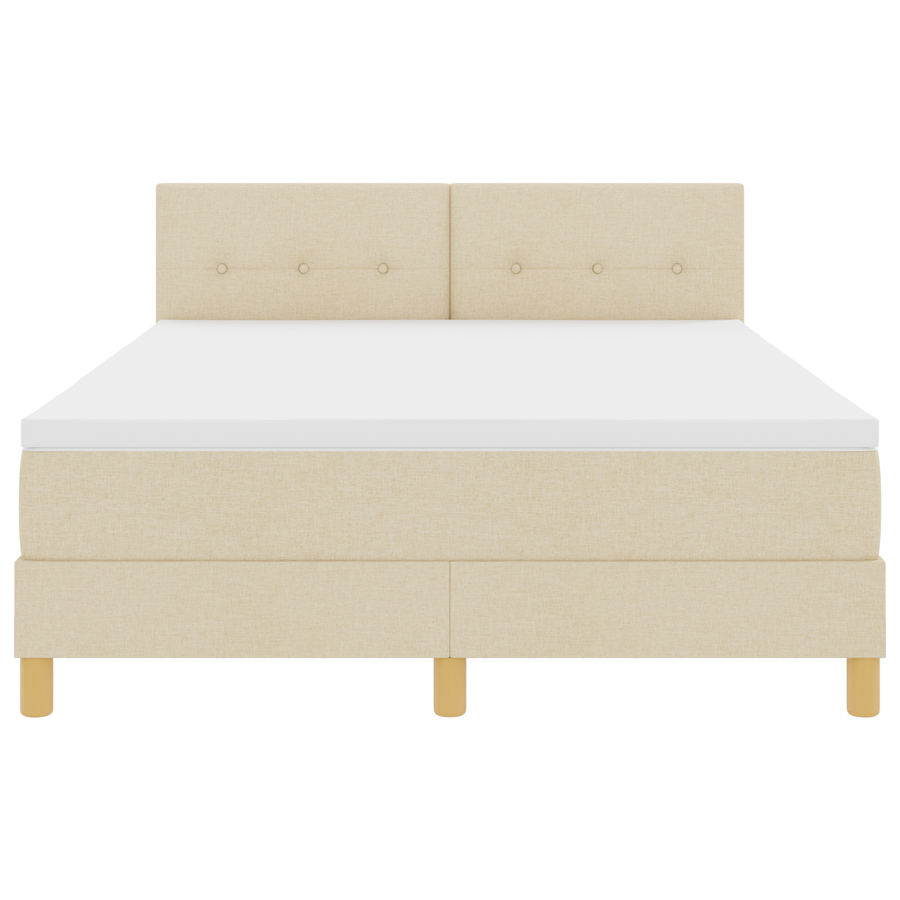 Boxspringbed met matras en LED stof crèmekleurig 160x200 cm