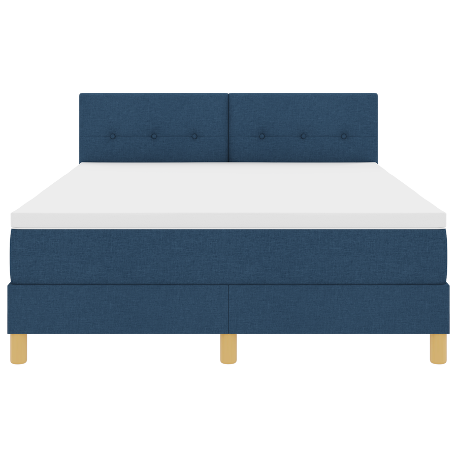 Boxspring Bed met Matras & LED Blauw 160x200 cm Stof