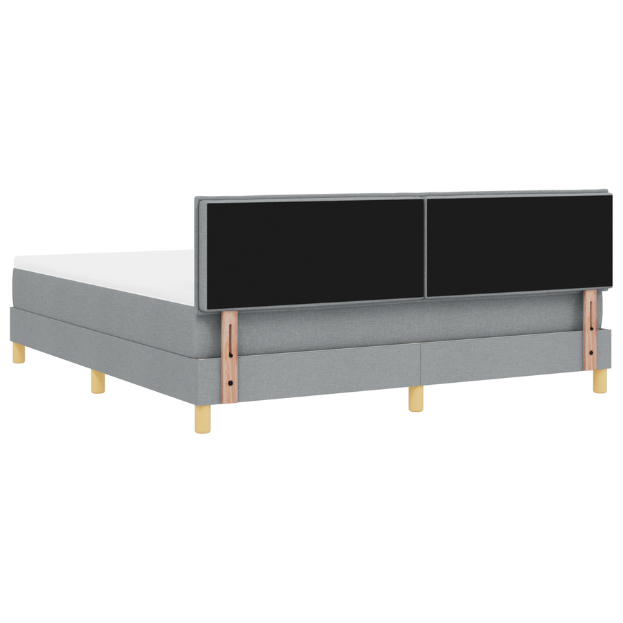 Boxspringbed met matras en LED stof lichtgrijs 180x200 cm