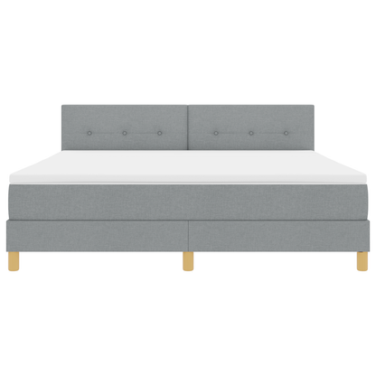 Boxspringbed met matras en LED stof lichtgrijs 180x200 cm