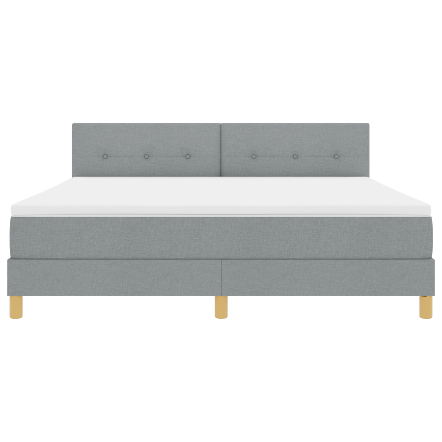 Boxspringbed met matras en LED stof lichtgrijs 180x200 cm