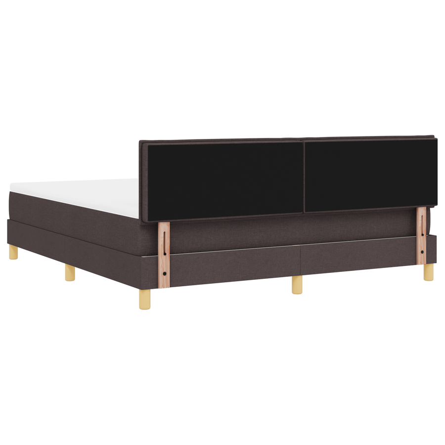 Boxspringbed met matras en LED stof donkerbruin 180x200 cm