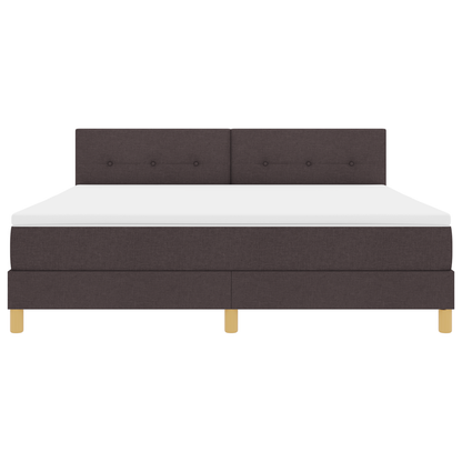Boxspringbed met matras en LED stof donkerbruin 180x200 cm