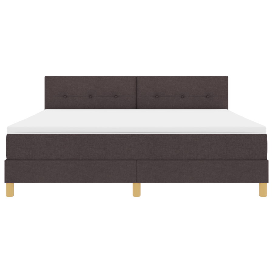 Boxspringbed met matras en LED stof donkerbruin 180x200 cm