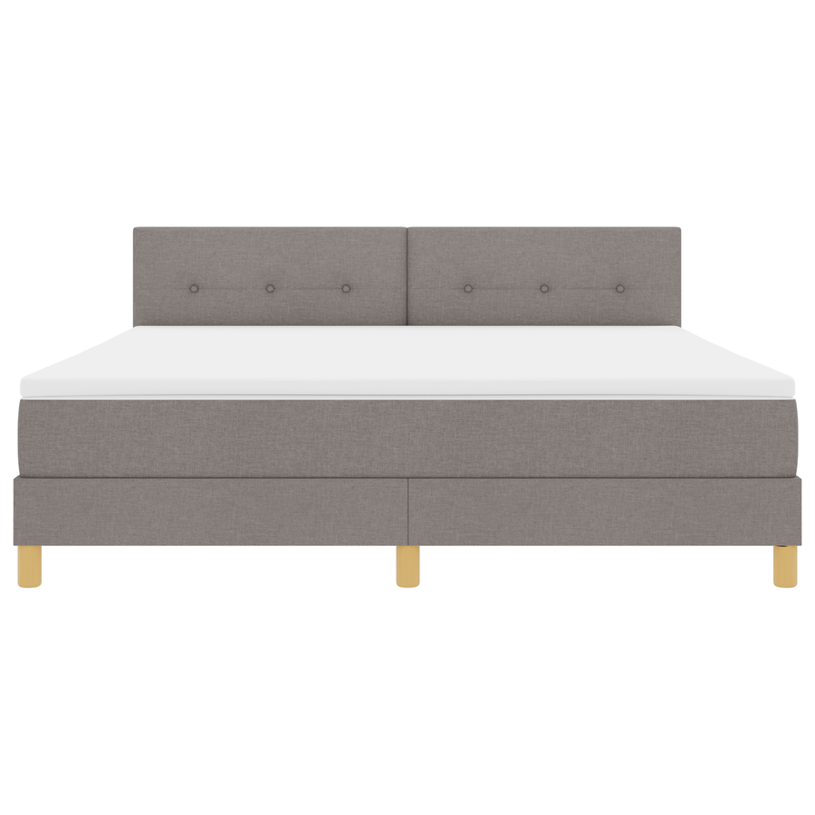 Boxspring Bed met Matras & LED Taupe 180x200 cm Stof