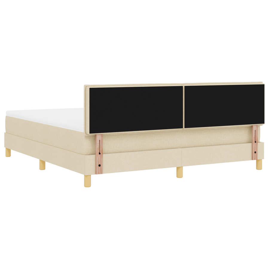 Boxspringbed met matras en LED stof crèmekleurig 180x200 cm
