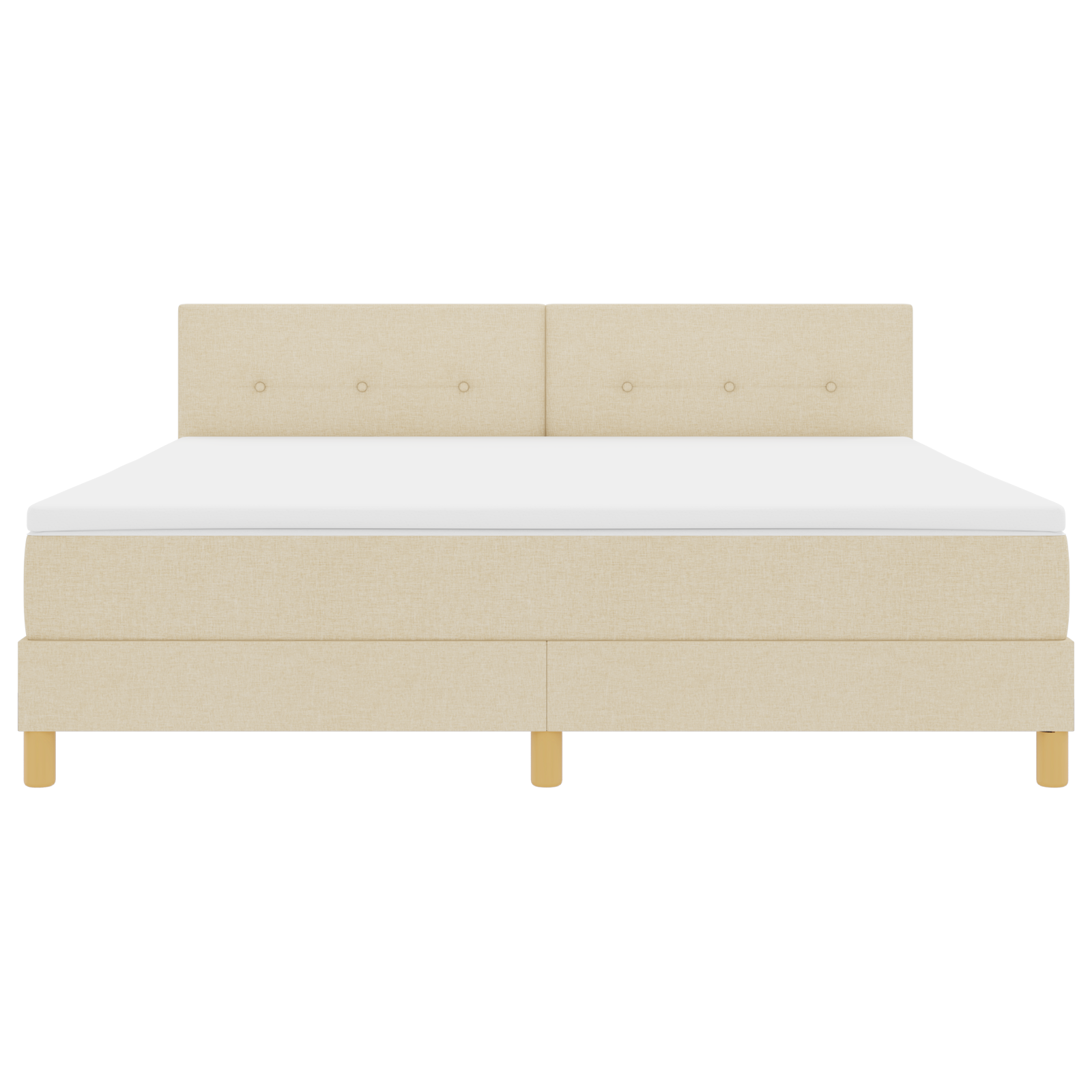 Boxspringbed met matras en LED stof crèmekleurig 180x200 cm