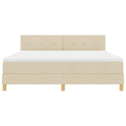 Boxspringbed met matras en LED stof crèmekleurig 180x200 cm