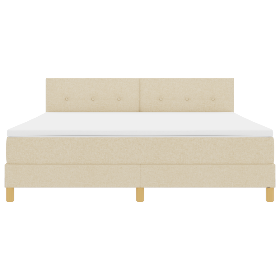 Boxspringbed met matras en LED stof crèmekleurig 180x200 cm