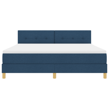 Boxspring Bed met Matras & LED Blauw 180x200 cm Stof